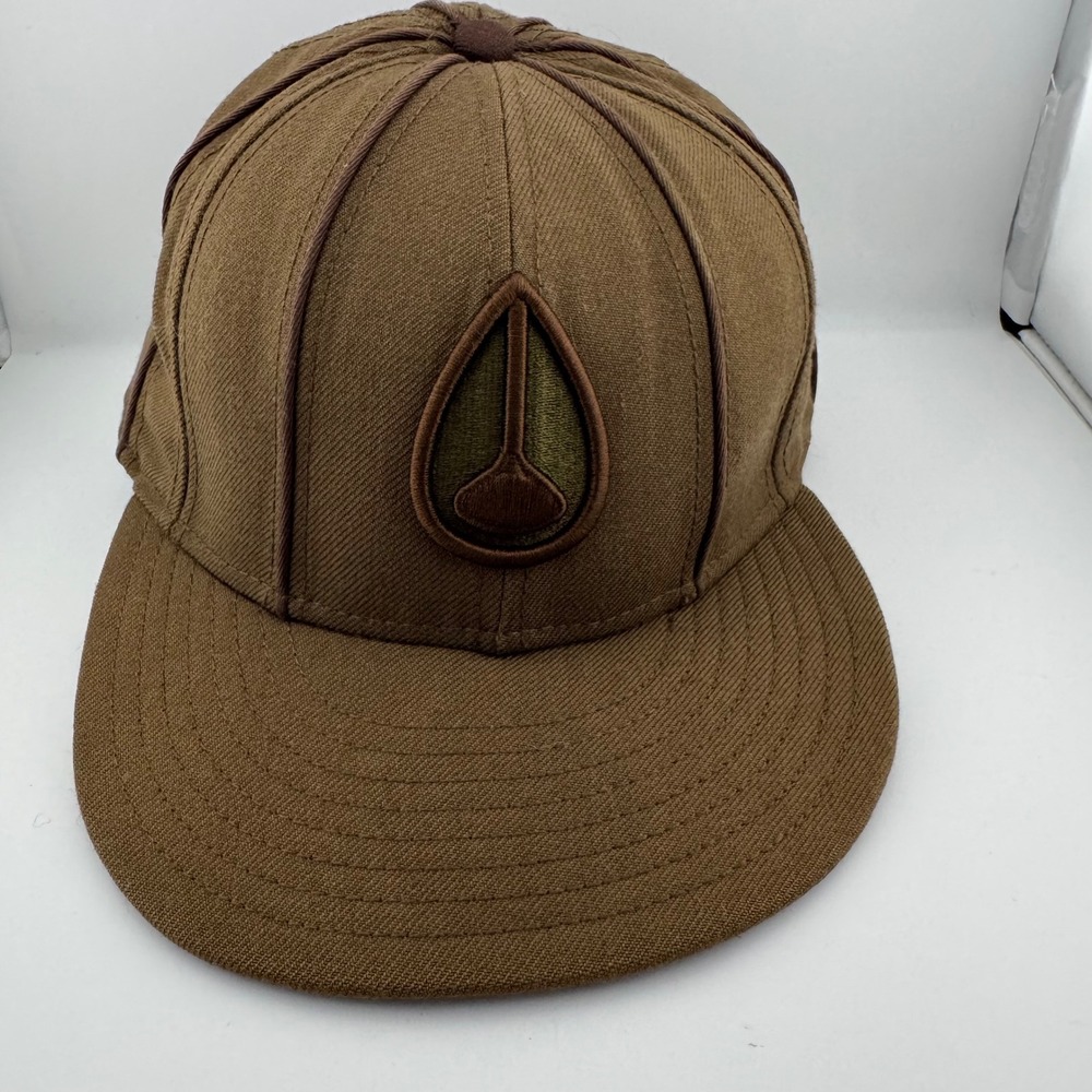 Nixon New Era 59FIFTY Hat Unisex 7 1/4 Brown Wool Fitted Flat Brim Cap RN11493